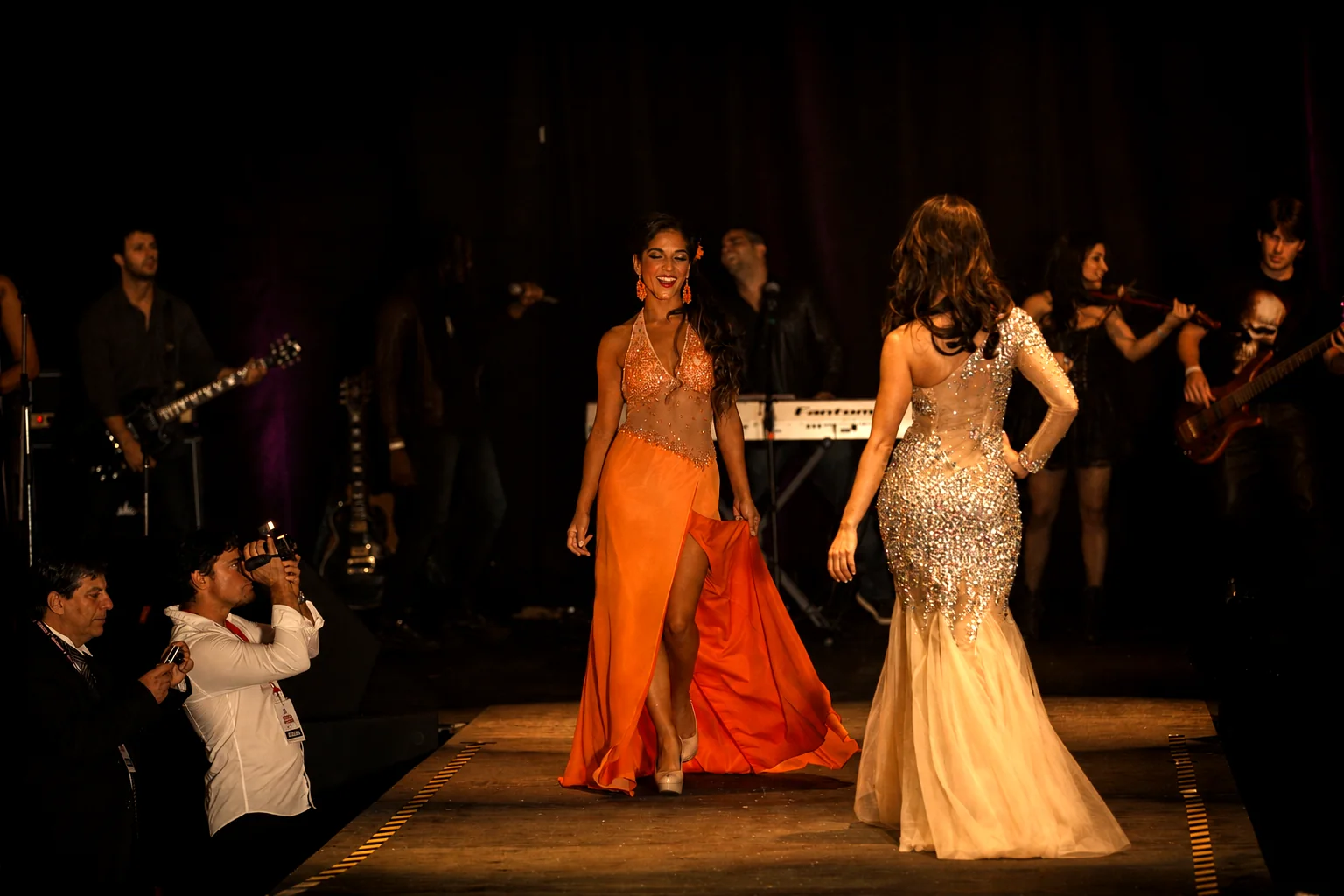 Hosts on stage